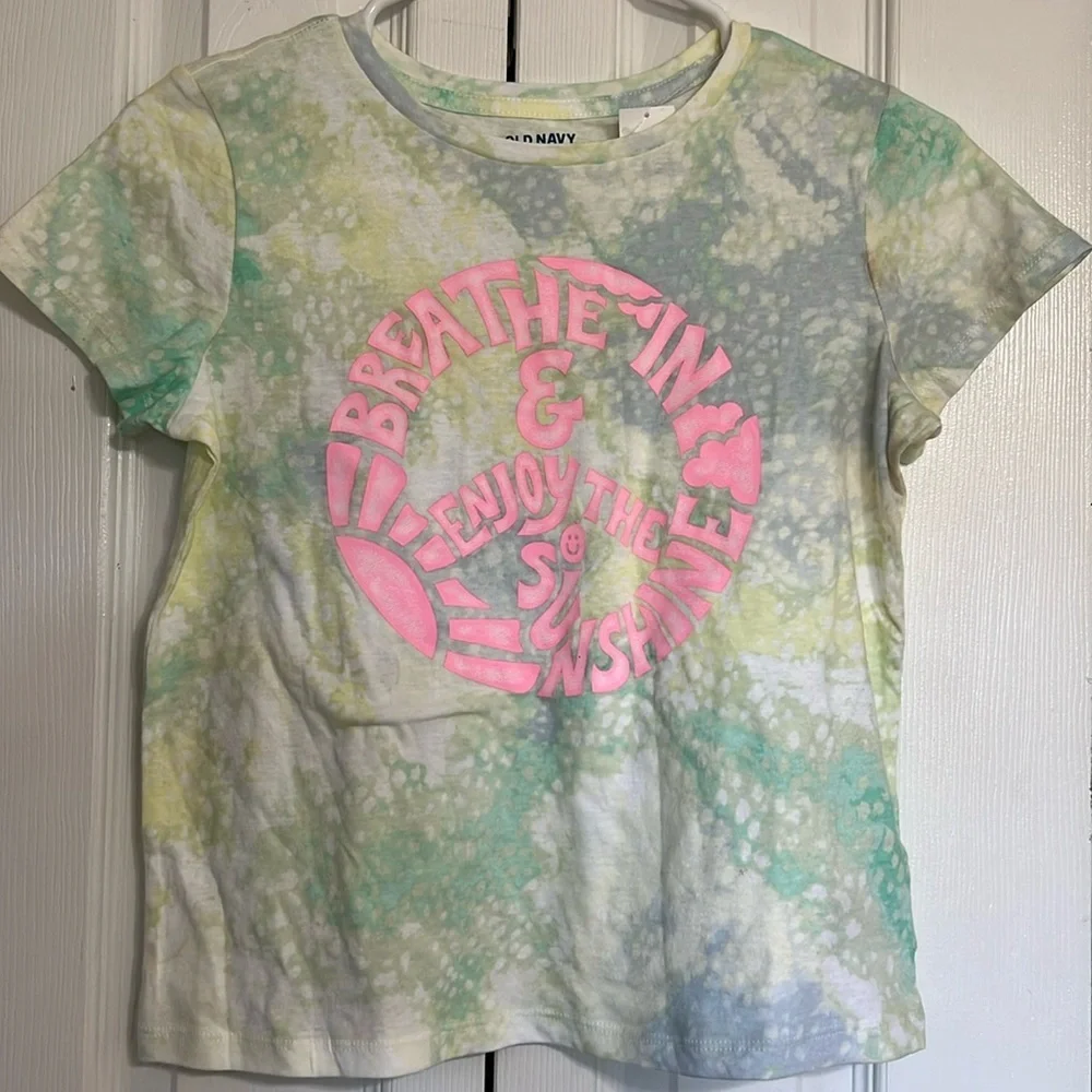 Old Navy Breathe In & Enjoy the Sunshine Graphic Tee Tie Dye Size L